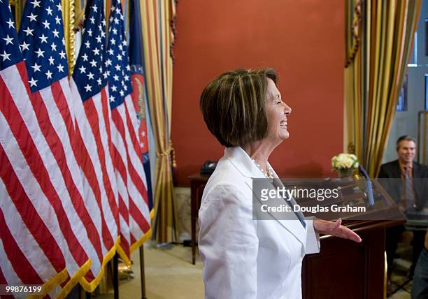 Speaker of the House Nancy Pelosi, D-Calif., answers questions about health care during her weekly news conference in the U.S. Capitol, July 30,...