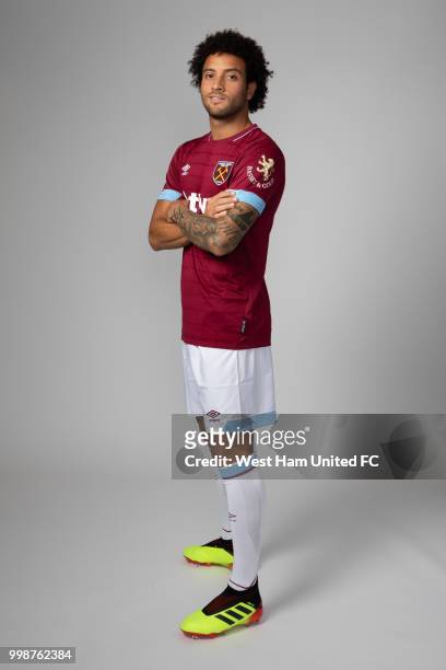 West Ham United's new signing Felipe Anderson poses for a portrait on July 15, 2018 in London, England.