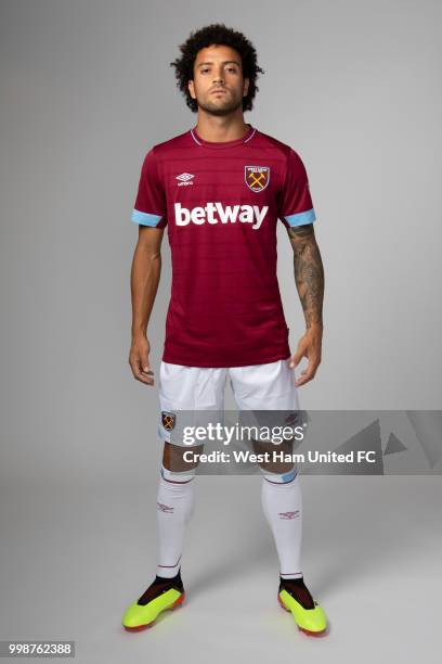 West Ham United's new signing Felipe Anderson poses for a portrait on July 15, 2018 in London, England.