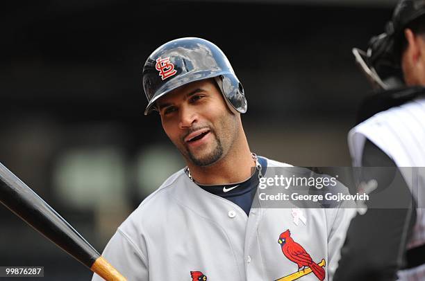 First baseman Albert Pujols of the St. Louis Cardinals reacts after he was intentionally walked during a game against the Pittsburgh Pirates at PNC...