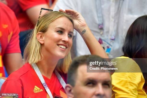 Kat Kerkhofs, girlfriend of Dries Mertens forward of Belgium pictured during the FIFA 2018 World Cup Russia Play-off for third place match between...