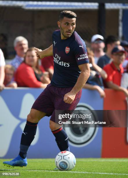 Sead Kolasinac of Arsenal during the pre-season friendly between Boreham Wood and Arsenal at Meadow Park on July 14, 2018 in Borehamwood, England.