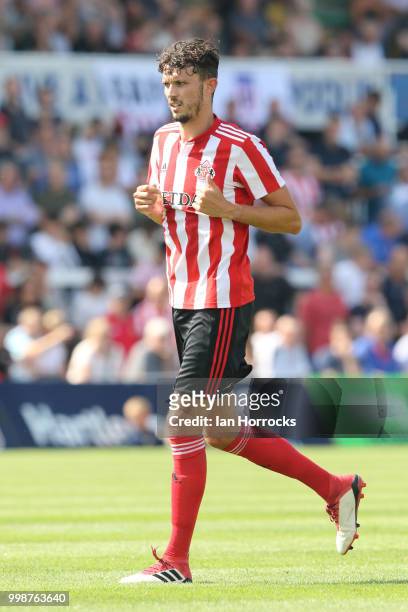 Tom Flanagan of Sunderland during a Pre-Season friendly match between Hartlepool United and Sunderland AFC at Victoria Park on July 14, 2018 in...