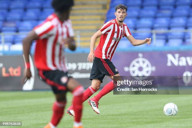 Tom Flanagan of Sunderland during a Pre-Season friendly match between Hartlepool United and Sunderland AFC at Victoria Park on July 14, 2018 in...