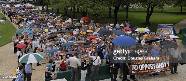 Nearly 700 people of faith marched from the National City Christian Church at Thomas Circle to the U.S. Capitol for a rally to launch the +Covenant...