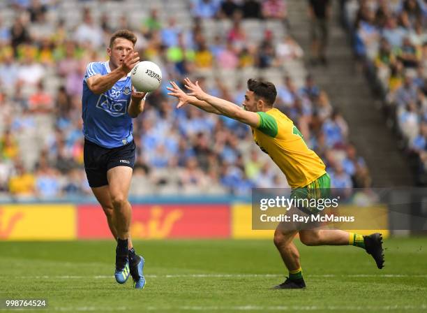 Dublin , Ireland - 14 July 2018; Paul Flynn of Dublin in action against Cian Mulligan of Donegal during the GAA Football All-Ireland Senior...