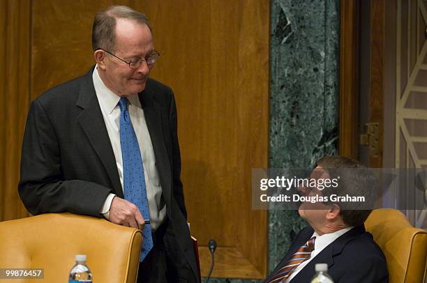 Lamar Alexander, R-TN., and Kent Conrad, D-ND., during the full committee hearing on "Senate Procedures for Consideration of the Budget...