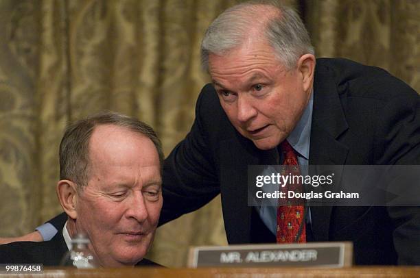 Lamar Alexander, R-TN and Jeff Sessions, R-AL., during the full committee hearing on "Senate Procedures for Consideration of the Budget...