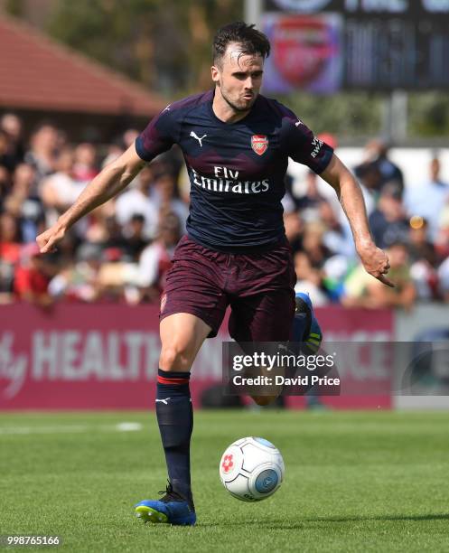 Carl Jenkinson of Arsenal during the match between Borehamwood and Arsenal at Meadow Park on July 14, 2018 in Borehamwood, England.