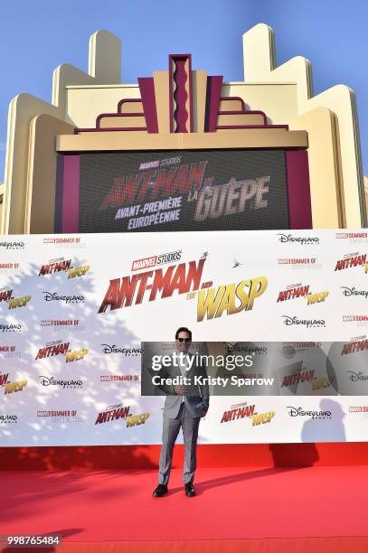 Actor Paul Rudd attends the European Premiere of Marvel Studios "Ant-Man And The Wasp" at Disneyland Paris on July 14, 2018 in Paris, France.