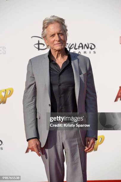 Actor Michael Douglas attends the European Premiere of Marvel Studios "Ant-Man And The Wasp" at Disneyland Paris on July 14, 2018 in Paris, France.