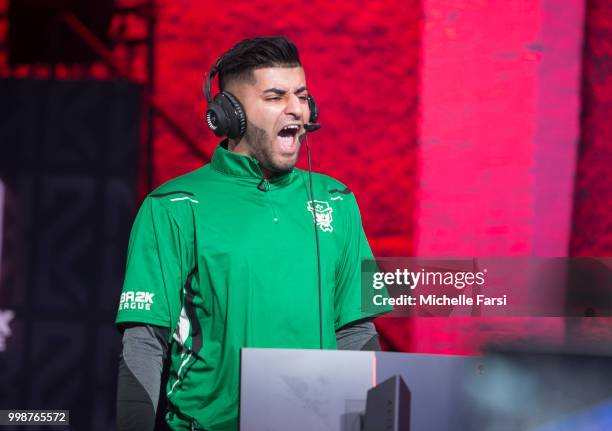 Mel East of Celtics Crossover Gaming reacts during game against Kings Guard Gaming during Day 3 of the NBA 2K - The Ticket tournament on July 14,...