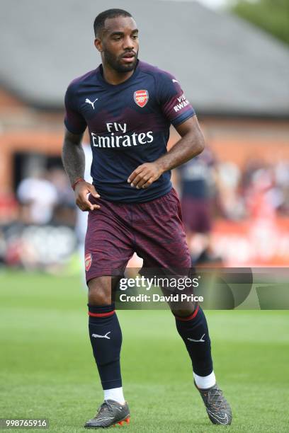 Alexandre Lacazette of Arsenal during the match between Borehamwood and Arsenal at Meadow Park on July 14, 2018 in Borehamwood, England.