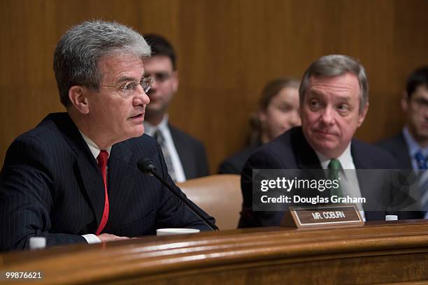 Tom Corburn, R-OK., and Chairman Richard Durbin, D-IL., during the Human Rights and the Law Subcommittee hearing on "Rape as a Weapon of War:...