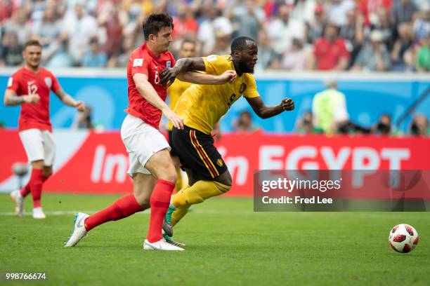 Romelu Lukaku of Belgium in action during the 2018 FIFA World Cup Russia 3rd Place Playoff match between Belgium and England at Saint Petersburg...