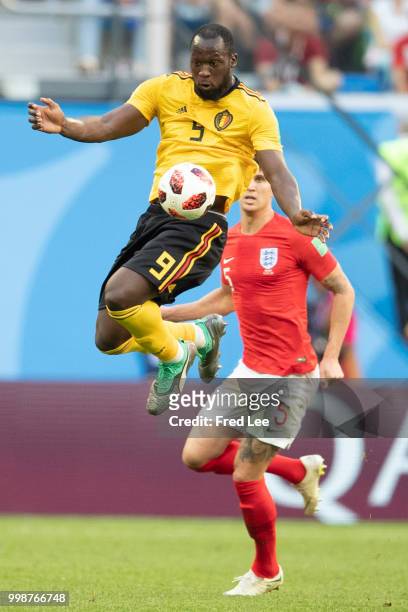 Romelu Lukaku of Belgium in action during the 2018 FIFA World Cup Russia 3rd Place Playoff match between Belgium and England at Saint Petersburg...