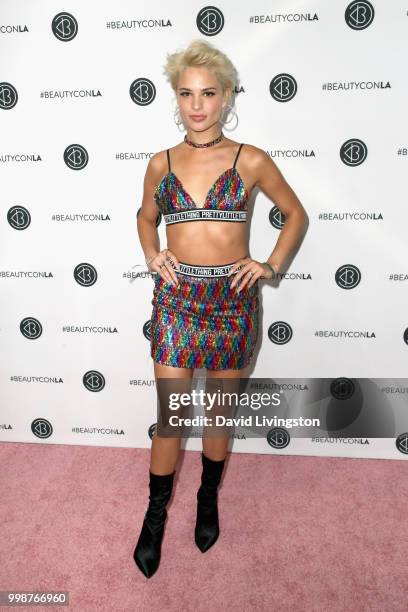 Ava Capra attends the Beautycon Festival LA 2018 at the Los Angeles Convention Center on July 14, 2018 in Los Angeles, California.