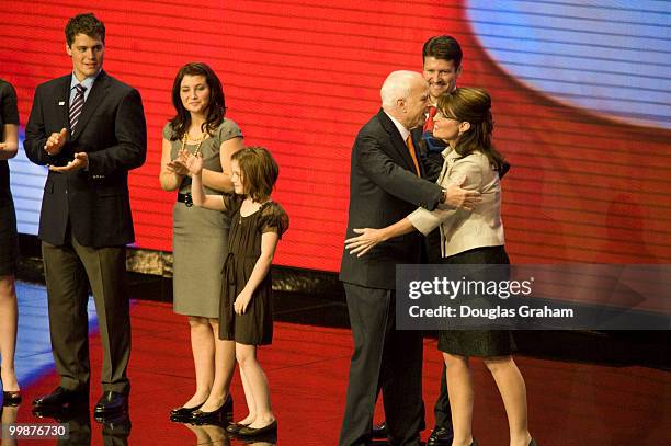 Members of vice presidential nominee Sarah Palin's family , Levi Johnston son-in-law to be, Willow, Piper, husband Todd and infant Trig, and...