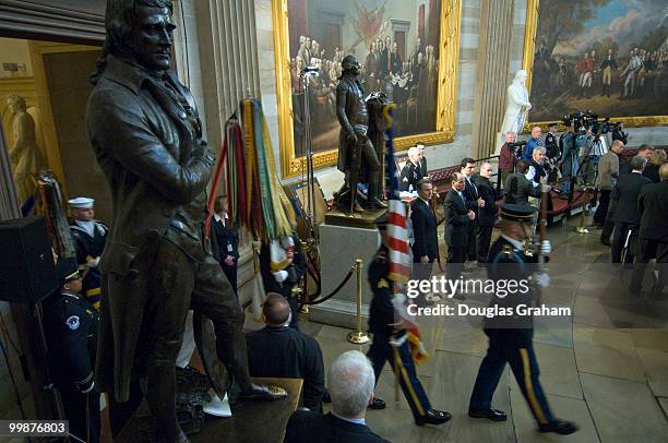 The United States Military Color Guard presents the colors during the Congressional Remembrance Ceremony on Thursday, March 13, 2008 to honor the...