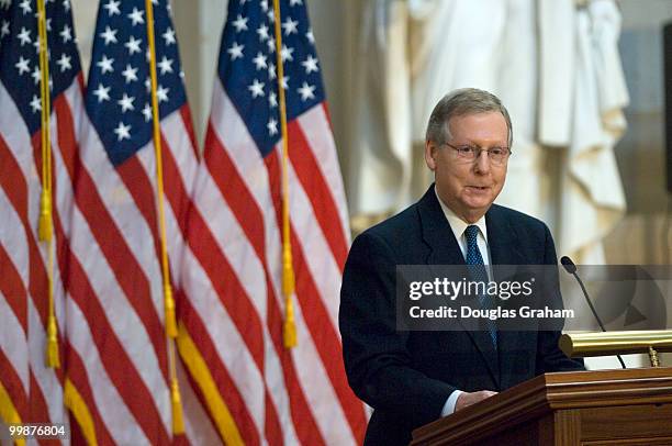 Senate Republican Leader Mitch McConnell during the Congressional Remembrance Ceremony on Thursday, March 13, 2008 to honor the five years of service...
