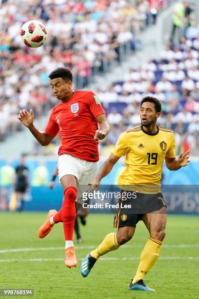 Jesse Lingard of England in action during the 2018 FIFA World Cup Russia 3rd Place Playoff match between Belgium and England at Saint Petersburg...