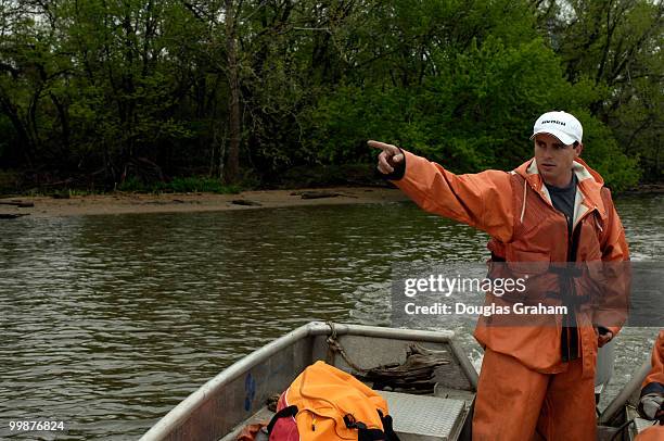 Chad Pregracke, founder of Living Lands & Water during a press conference after the cleanup of the Potomac and Anacostia Rivers. Here in Oxon Cove...