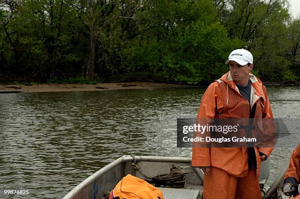 Chad Pregracke, founder of Living Lands & Water during a press conference after the cleanup of the Potomac and Anacostia Rivers. Here in Oxon Cove...