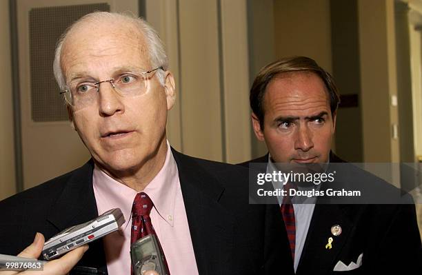 Chris Shays, R-CT. And Zack Wamp, R-TN., talk with reporters during a break in the House Republican Conference.