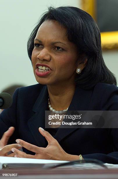 Secretary of State Condoleezza Rice testifies during the House Appropriations Committee International Affairs Budget State, Foreign Operations and...