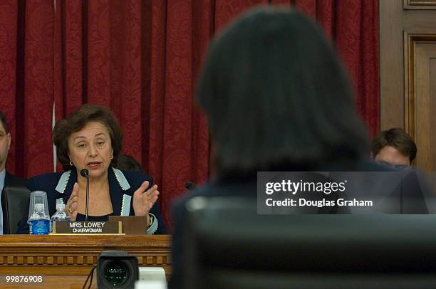Chairwomen Nita Lowey, D-NY., questions Secretary of State Condoleezza Rice during the House Appropriations Committee International Affairs Budget...