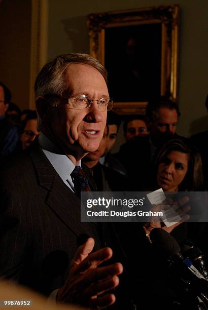 Senator Harry Reid, D-N.V. Addresses the media about the condition of Senator Tim Johnson, D-S.D. After Johnson under went surgery over night at...