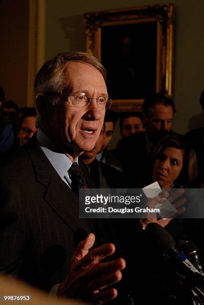 Senator Harry Reid, D-N.V. Addresses the media about the condition of Senator Tim Johnson, D-S.D. After Johnson under went surgery over night at...