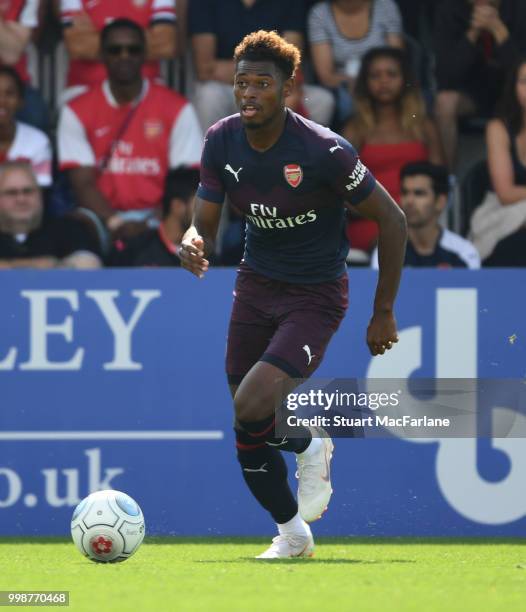 Jeff Reine-Adelaide of Arsenal during the pre-season friendly between Boreham Wood and Arsenal at Meadow Park on July 14, 2018 in Borehamwood,...