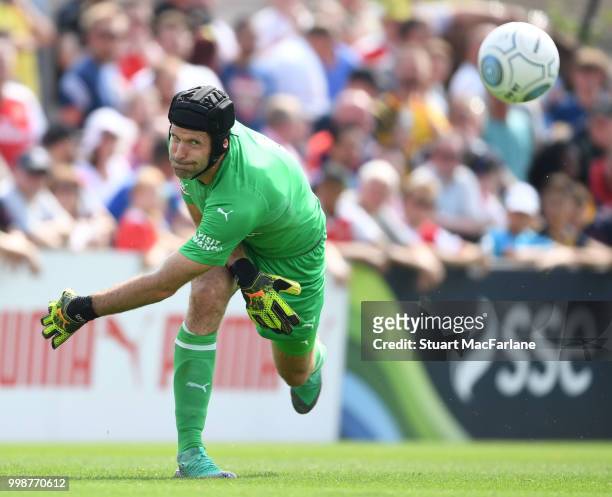 Petr Cech of Arsenal during the pre-season friendly between Boreham Wood and Arsenal at Meadow Park on July 14, 2018 in Borehamwood, England.