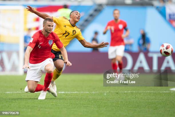 Youri Tielemans midfielder of Belgium and Eric Dier midfielder of England during the FIFA 2018 World Cup Russia Play-off for third place match...