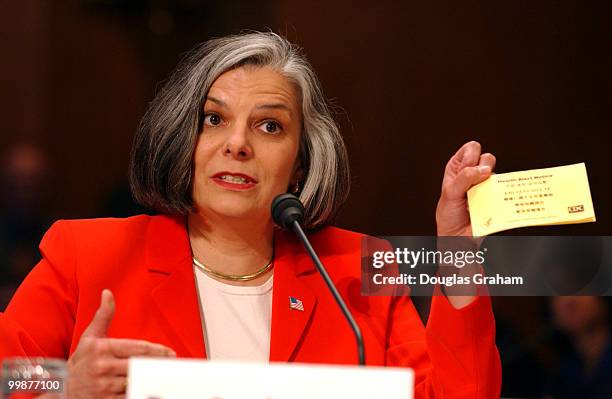 Dr. Julie Gerberding, director of the Centers for Disease Control and Prevention, testifies before a Senate Committee on Health, Education, Labor and...