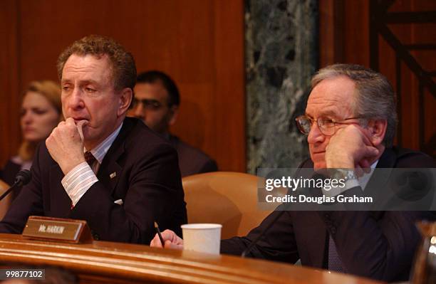 Chairman Arlen Specter, R-PA., and Tom Harkin, D-IA., during a Senate Committee on Health, Education, Labor and Pensions, on the threat of the Severe...