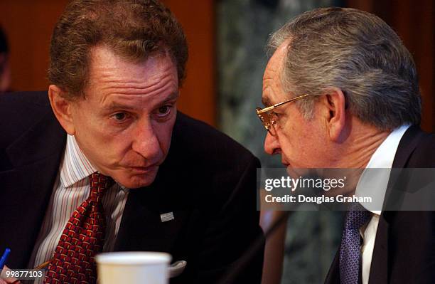 Chairman Arlen Specter, R-PA., and Tom Harkin, D-IA., during a Senate Committee on Health, Education, Labor and Pensions, on the threat of the Severe...