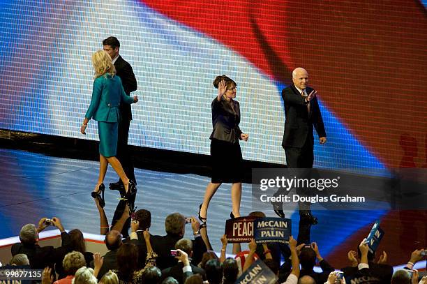 Presidential Nominee John McCain and Vice presidential nominee Sarah Palin address the crowd on the forth day of the Republican National Convention...