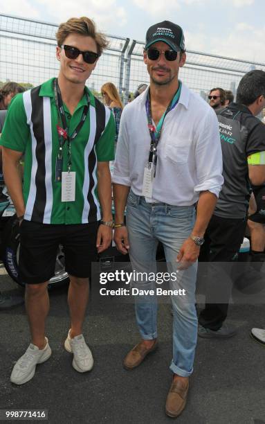 Oliver Cheshire and David Gandy attend the Formula E 2018 Qatar Airways New York City E-Prix, the double header season finale of the 2017/18 ABB FIA...