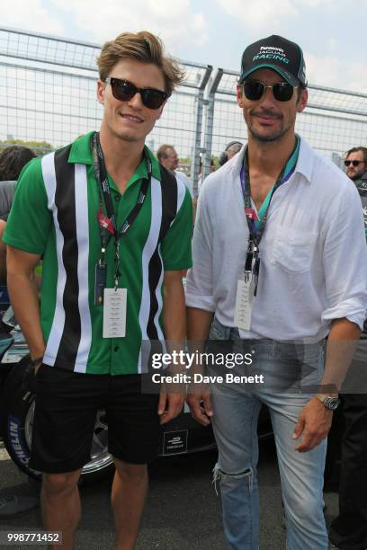 Oliver Cheshire and David Gandy attend the Formula E 2018 Qatar Airways New York City E-Prix, the double header season finale of the 2017/18 ABB FIA...