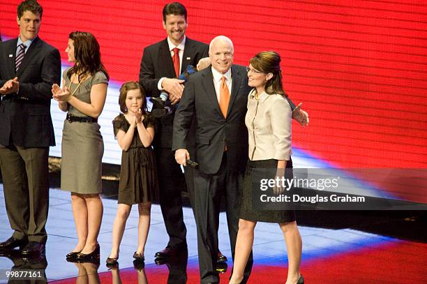 Members of vice presidential nominee Sarah Palin's family , Levi Johnston son-in-law to be, Willow, Piper, husband Todd and infant Trig, and...