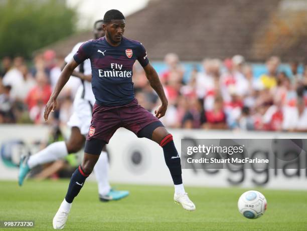 Ainsley Maitland-Niles of Arsenal during the pre-season friendly between Boreham Wood and Arsenal at Meadow Park on July 14, 2018 in Borehamwood,...