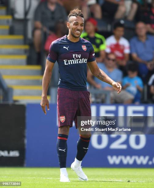 Pierre-Emerick Aubameyang of Arsenal during the pre-season friendly between Boreham Wood and Arsenal at Meadow Park on July 14, 2018 in Borehamwood,...