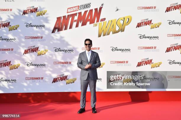 Actor Paul Rudd attends the European Premiere of Marvel Studios "Ant-Man And The Wasp" at Disneyland Paris on July 14, 2018 in Paris, France.