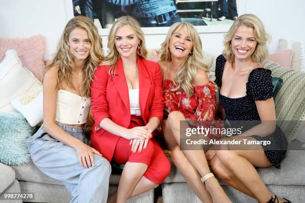 Kate Bock, Kate Upton, Christie Brinkley and Hailey Clauson attend the 2018 Sports Illustrated Swimsuit Casting Call at PARAISO during Miami Swim...