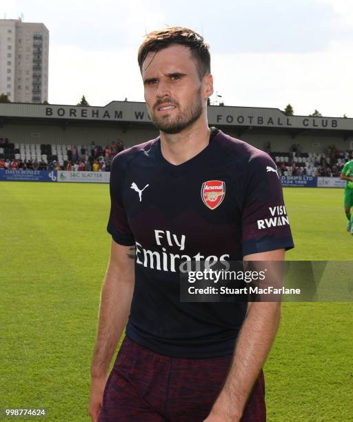 Carl Jenkinson of Arsenal after the pre-season friendly between Boreham Wood and Arsenal at Meadow Park on July 14, 2018 in Borehamwood, England.