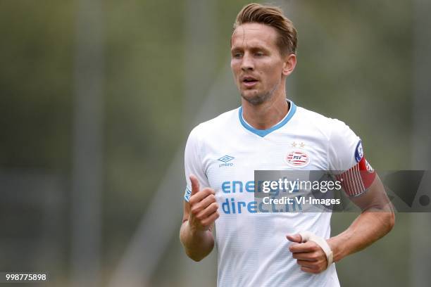 Luuk de Jong of PSV during the Friendly match between Neuchatel Xamax and PSV Eindhoven at Stade St-Marc on Juli 14, 2018 in Le Chable, Zwitserland