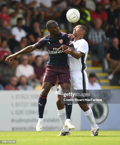 Jordi Osei-Tutu of Arsenal during the pre-season friendly between Boreham Wood and Arsenal at Meadow Park on July 14, 2018 in Borehamwood, England.