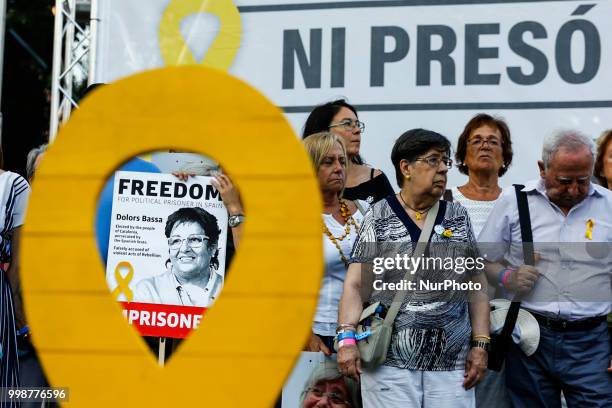 Families of political prisoners of Calara Ponsati during the demonstration of Independence political parties and independence assosiations against...